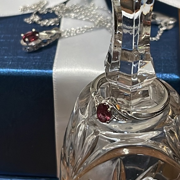 Ofiki Rubellite & Diamond Ring and Pendant Necklace - Picture 3 of 13